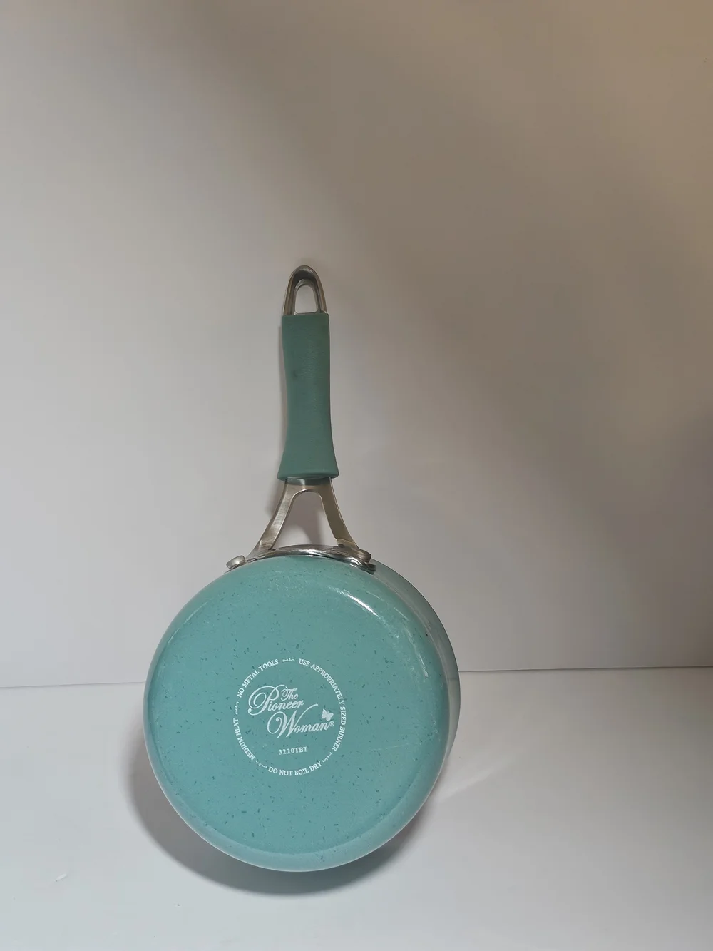 The Pioneer Woman Teal Saucepan Speckled Enamel Aluminum Non Stick No Lid